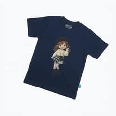 Kaos Boneka Gadis Beret - warna Navy