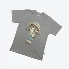 Kaos Boneka Gadis Berkacamata - warna Abu-abu