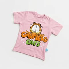 Kaos Garfield - warna Pink