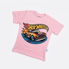 Kaos Hot Wheels - warna Pink
