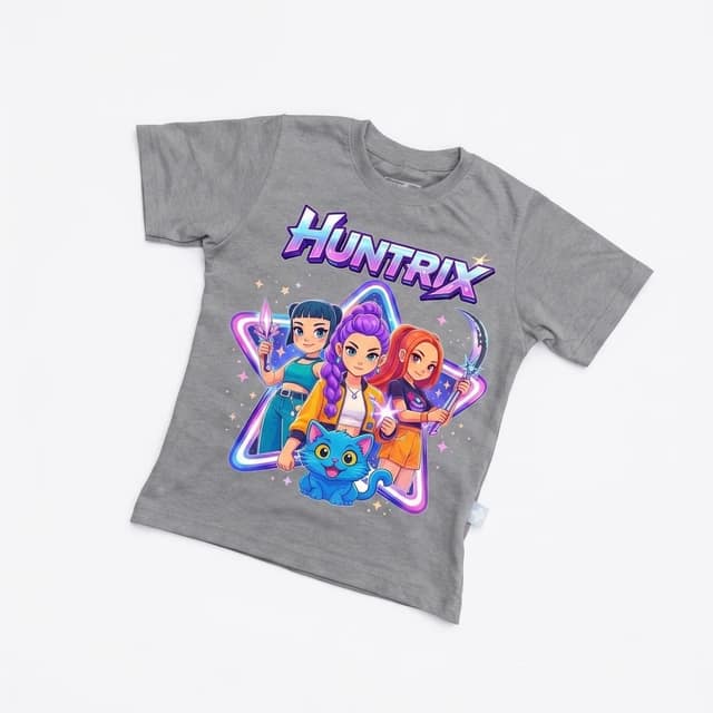 Kaos Huntrix - warna Abu-abu