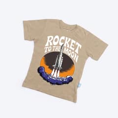 Kaos Roket ke Bulan - warna Krem