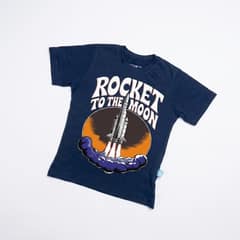 Kaos Roket ke Bulan - warna Navy