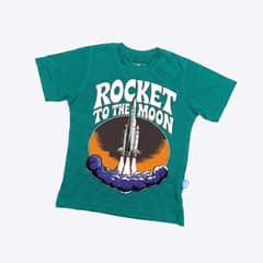 Kaos Roket ke Bulan - warna Tosca
