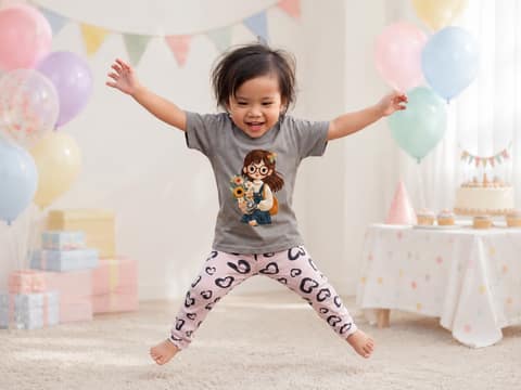 Anak memakai kaos Gamaliel Kids saat pesta ulang tahun