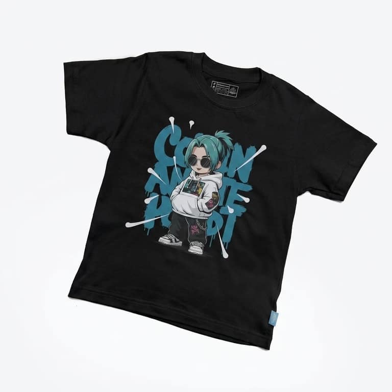 Kaos Anak Anime - warna Hitam