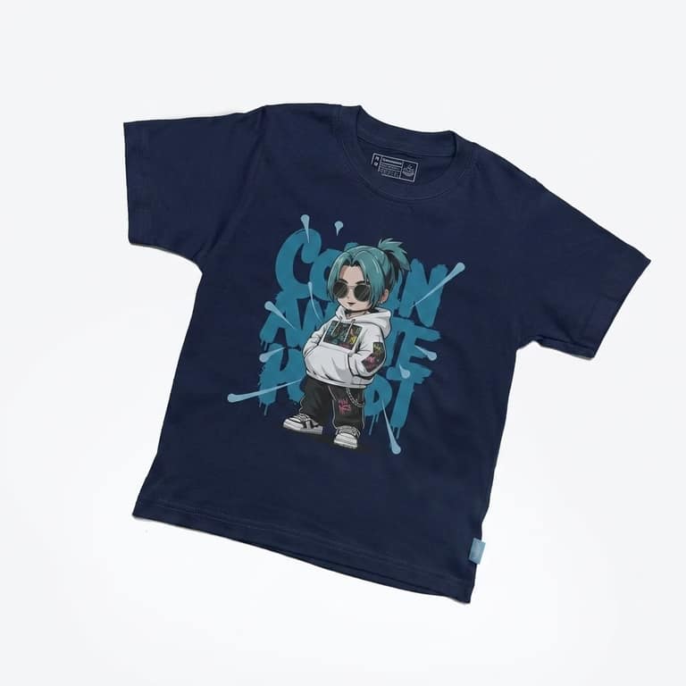 Kaos Anak Anime - warna Navy