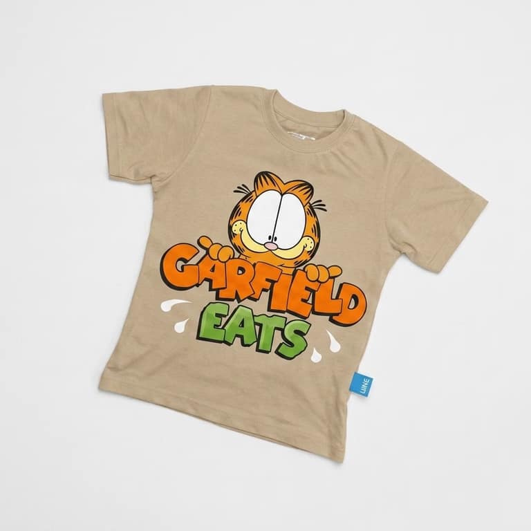 Kaos Garfield - warna Krem