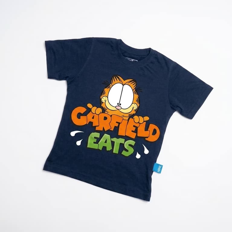 Kaos Garfield - warna Navy
