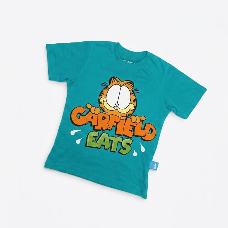 Kaos Garfield - warna Tosca