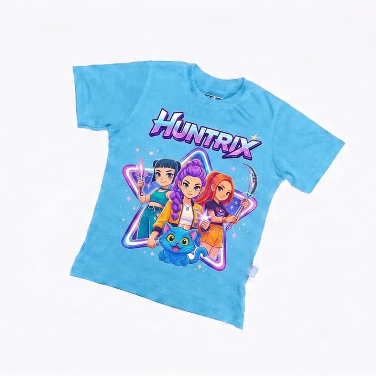 Kaos Huntrix - warna Biru Muda