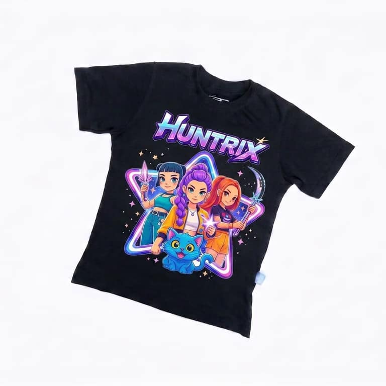 Kaos Huntrix - warna Hitam