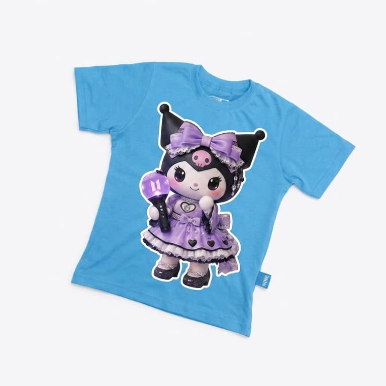 Kaos Kuromi Ungu - warna Biru Muda
