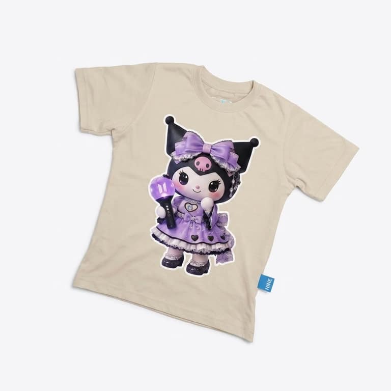 Kaos Kuromi Ungu - warna Krem
