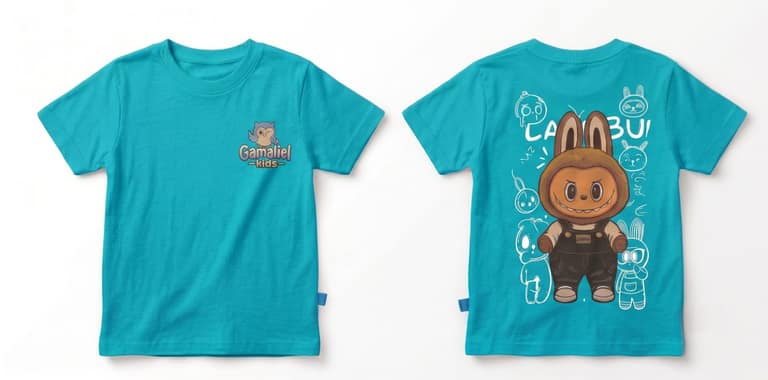 Kaos Labubu - warna Tosca